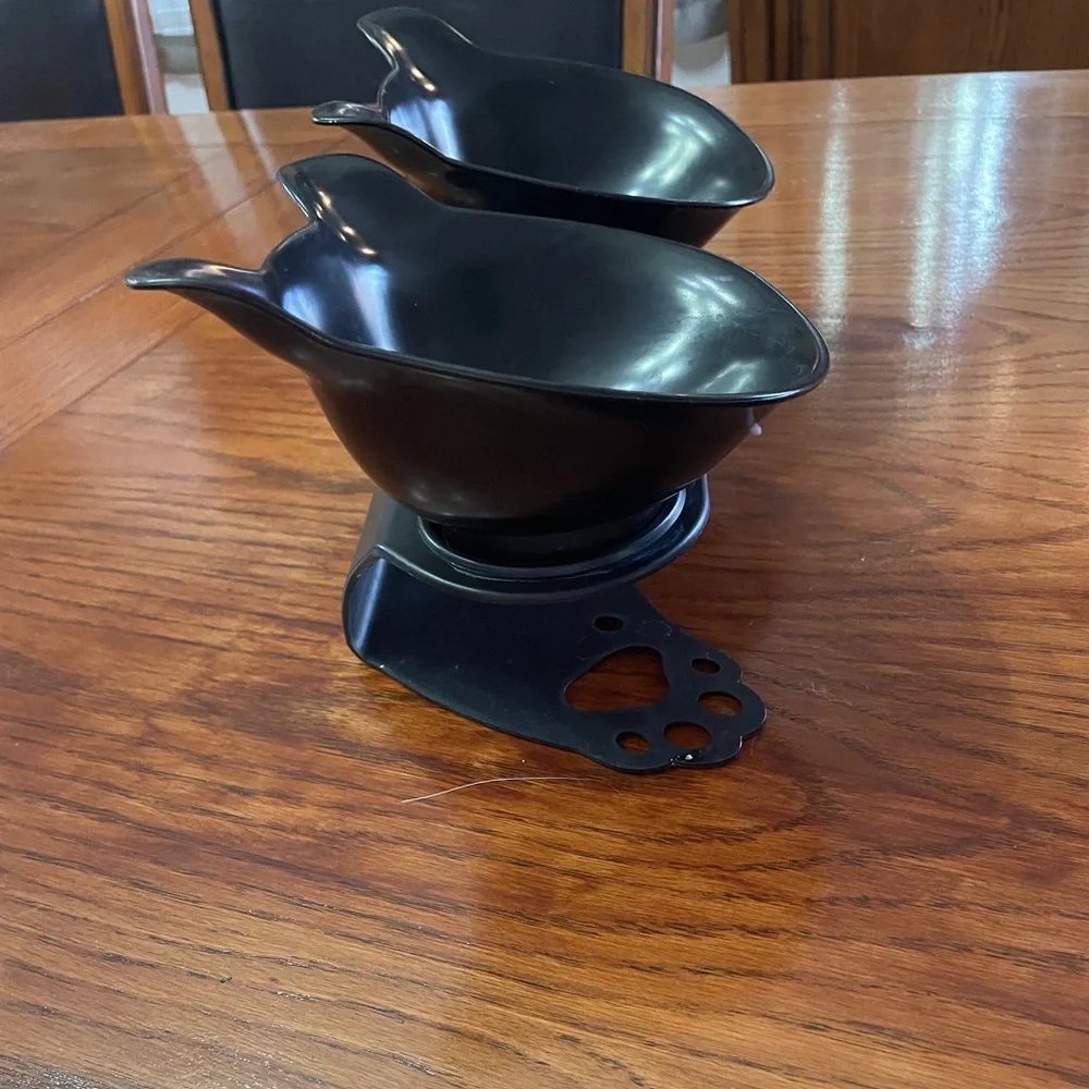 Black Cat Ear Double Pet Bowl